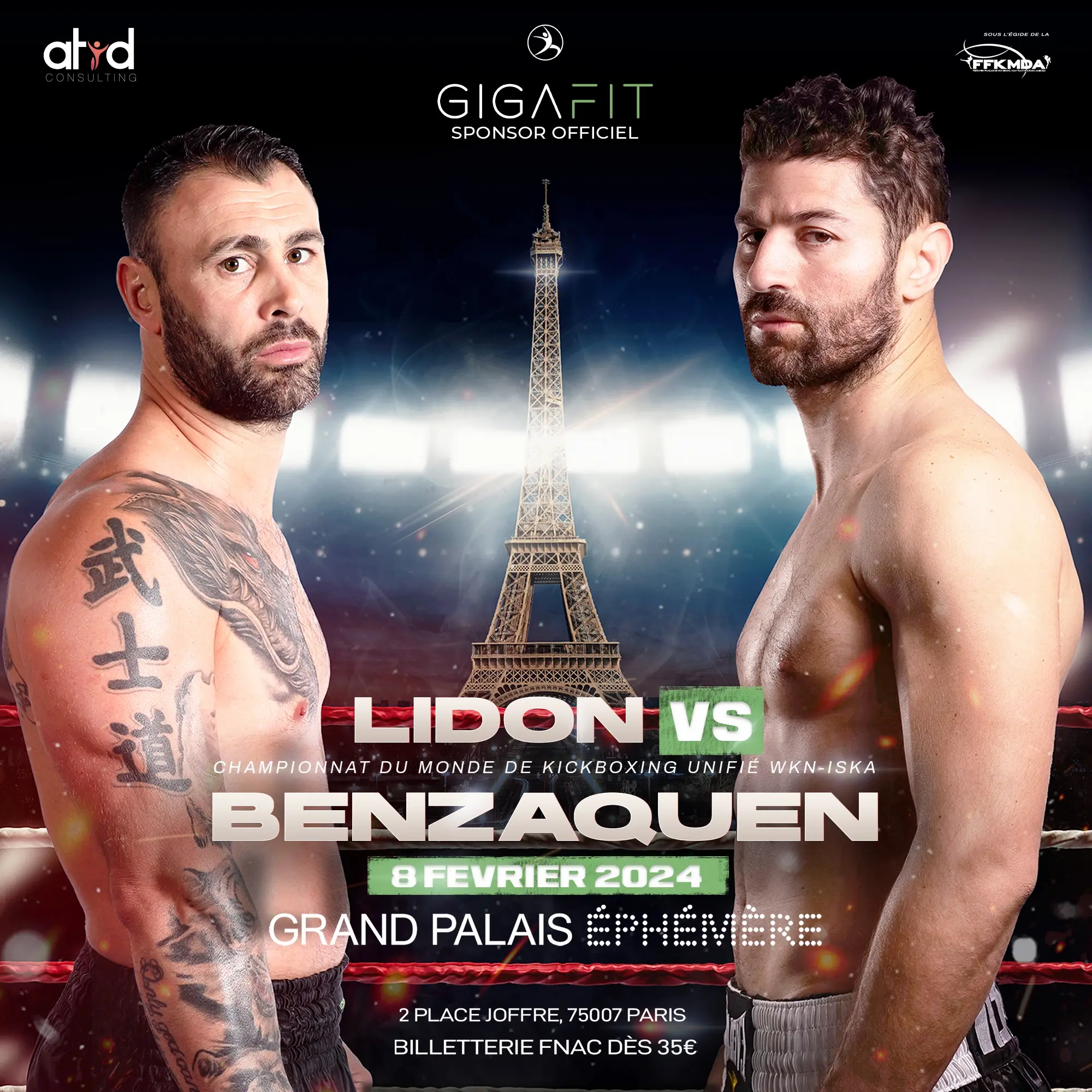 GIGAFIT sponsor officiel du championnat du monde du Kickboxing